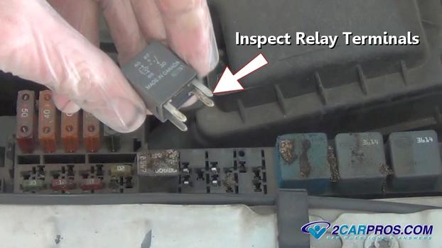 inspecting relay terminals