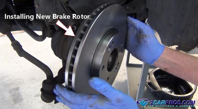 installing new brake rotor