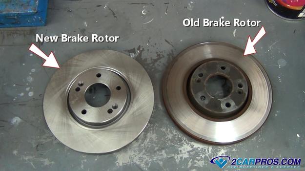 new and old brake rotor